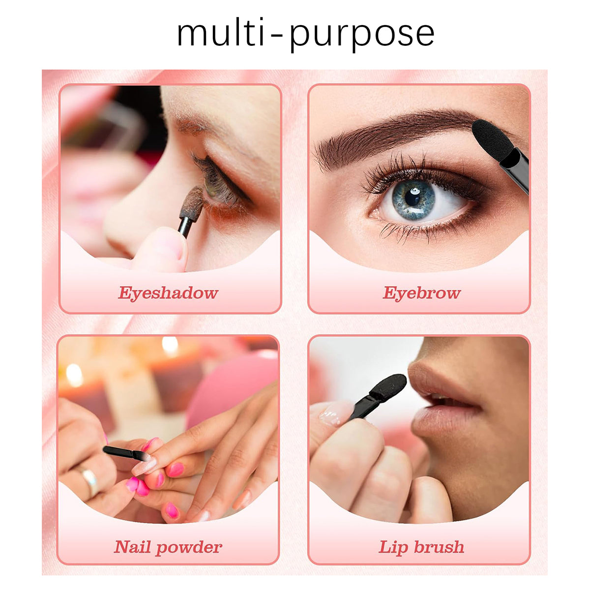 Spugnette nail art doppia punta usi multipli ombretto sopracciglia unghie e labbra — Dream Shop