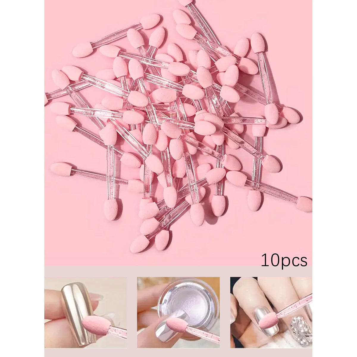 Spugnette nail art doppia punta variante rosa 10 pezzi — Dream Shop