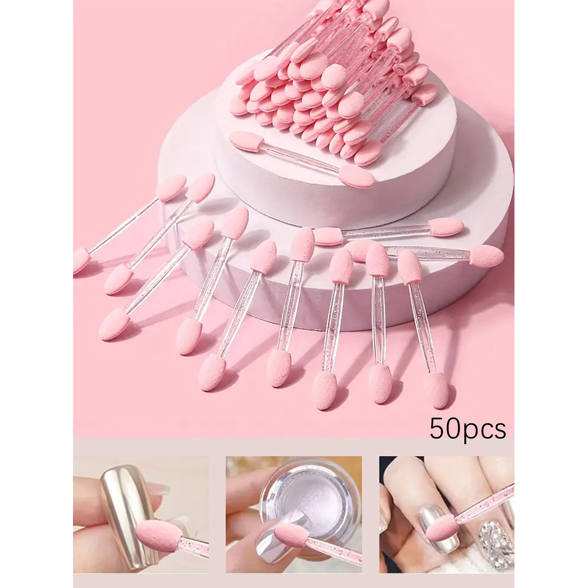 Spugnette nail art doppia punta variante rosa 50 pezzi — Dream Shop