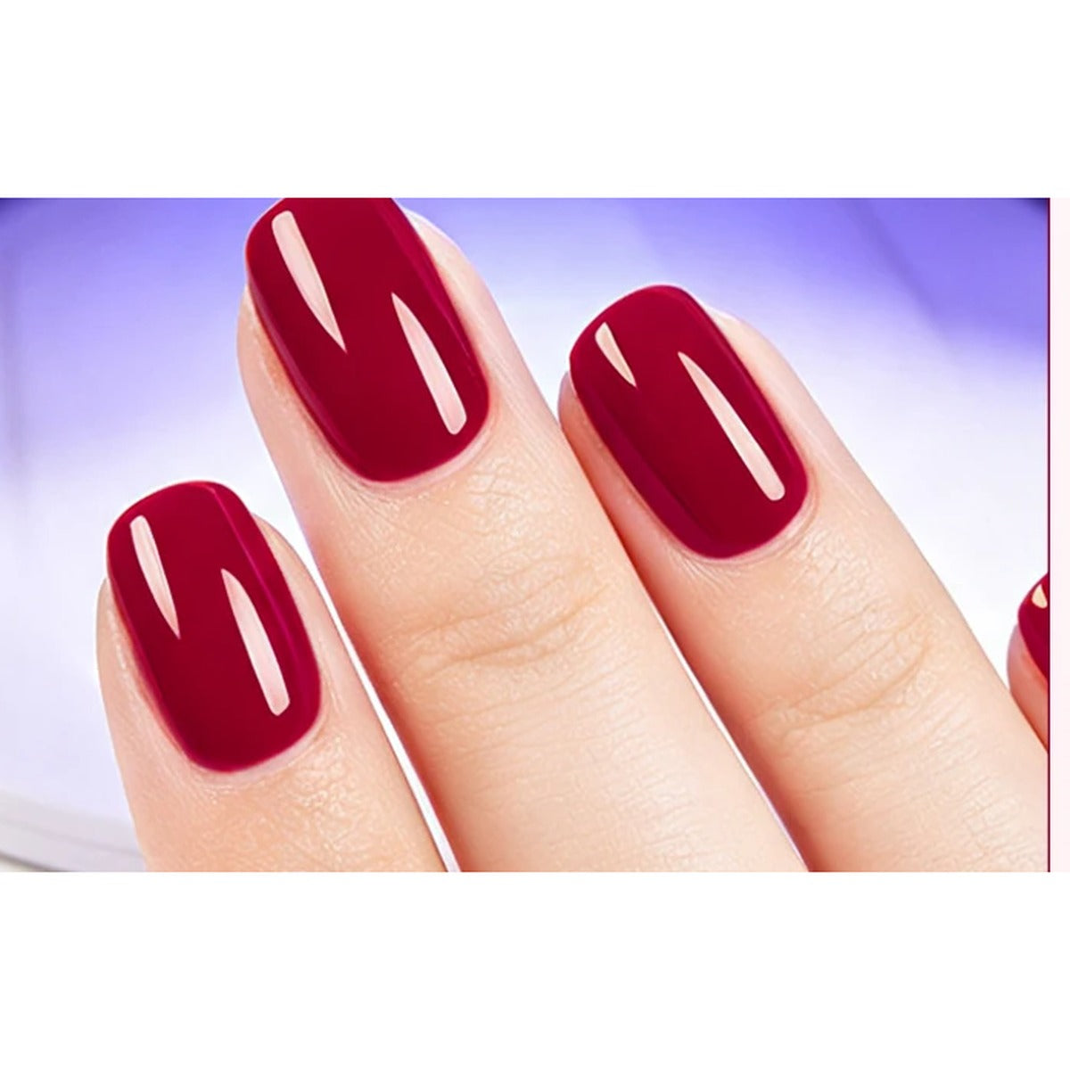 Final result of the gel nail polish pen, glossy red with no base or top coat | Dream Shop