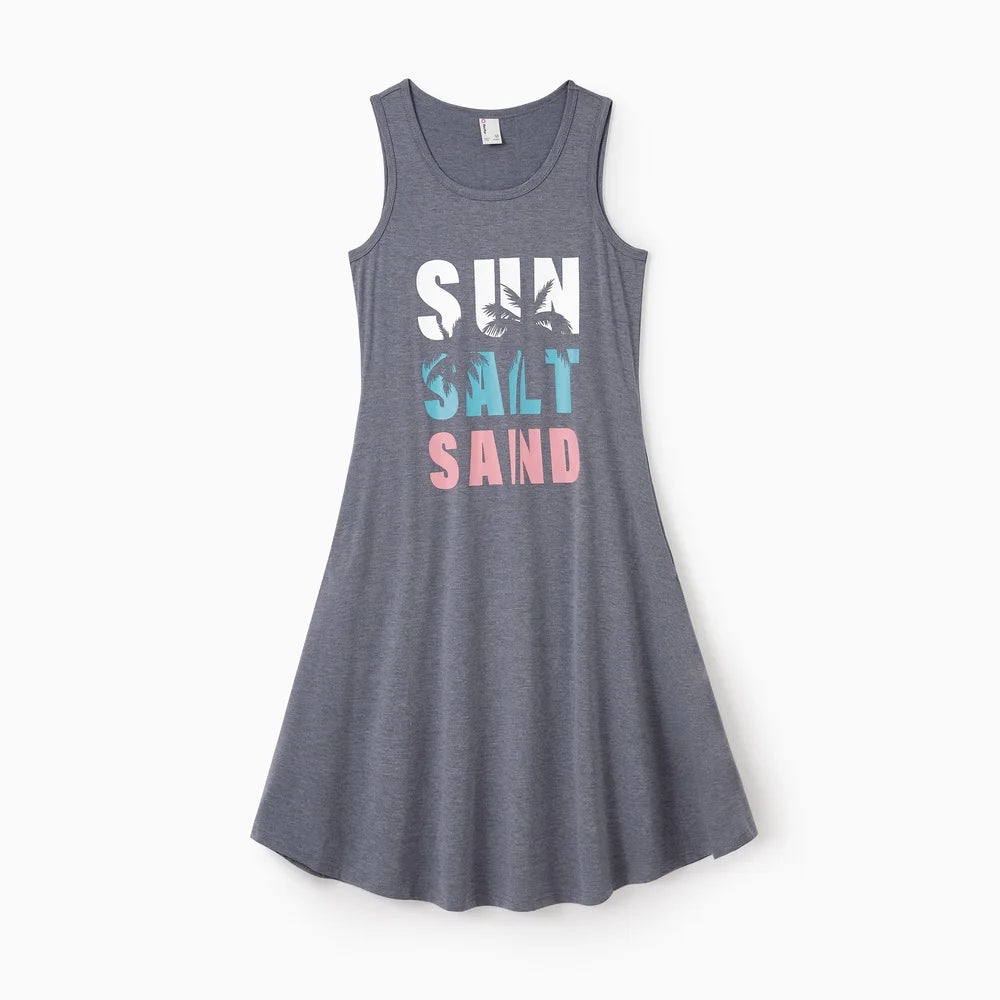 Coordinato famiglia Sun Salt Sand — vestito bambina vista laterale | Dream Shop