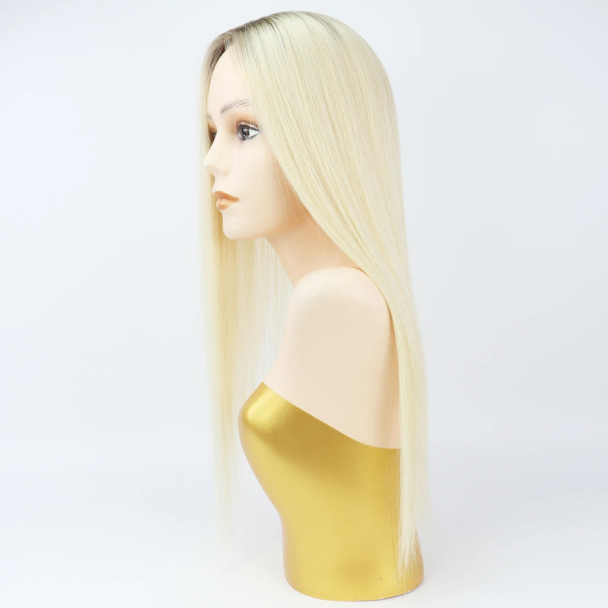 Long balayage human hair topper long straight profile | Dream Shop