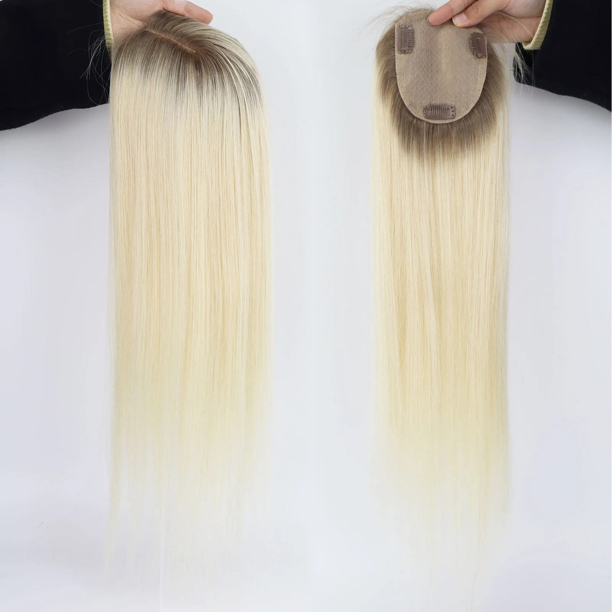 Long balayage human hair topper base and shadow root | Dream Shop