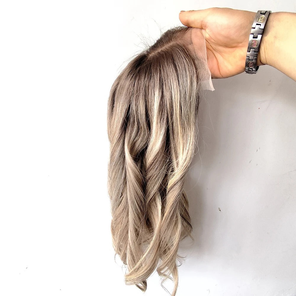 Topper boucles balayage dégradé vue de côté ondes souples | Dream Shop