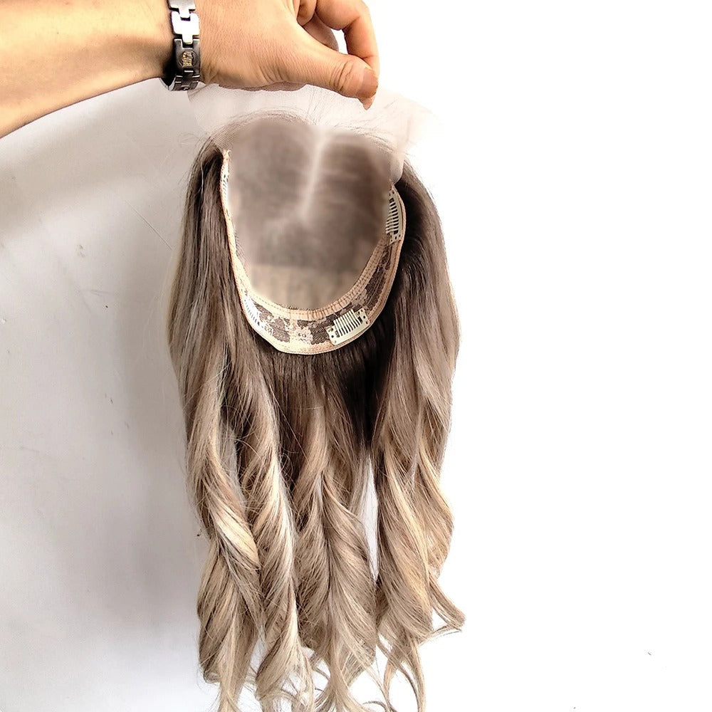 Topper boucles balayage dégradé intérieur base avec clips | Dream Shop