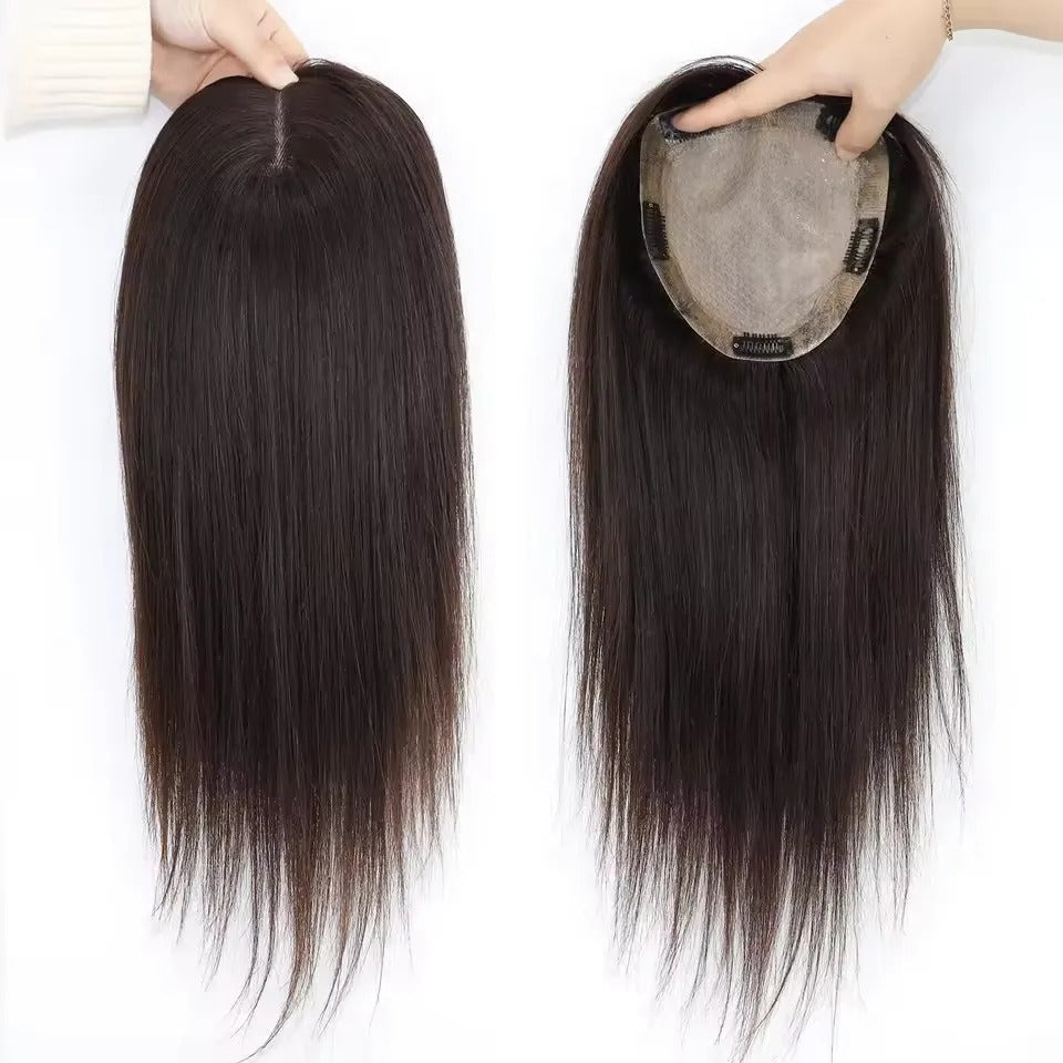 Topper cheveux naturels longs ondulés face et base | Dream Shop