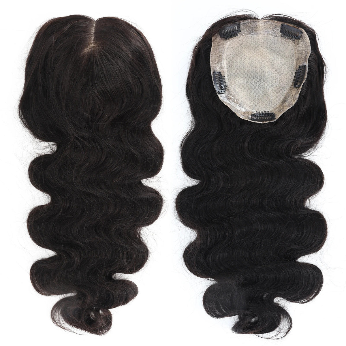 Topper cheveux naturels longs ondulés ondes souples face et base | Dream Shop