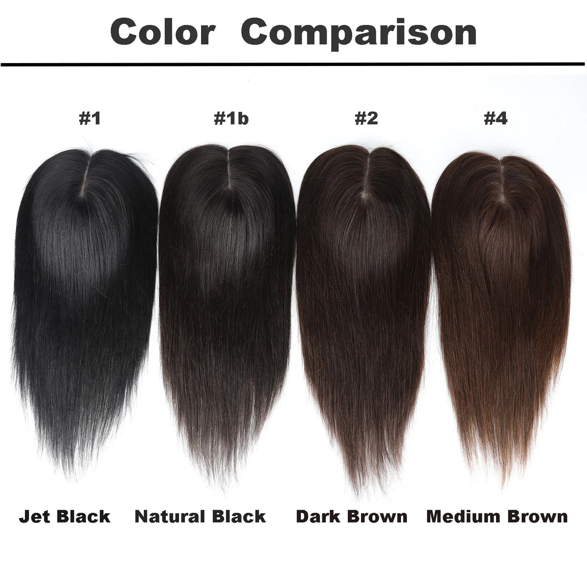 Topper cheveux naturels longs ondulés comparaison des couleurs | Dream Shop