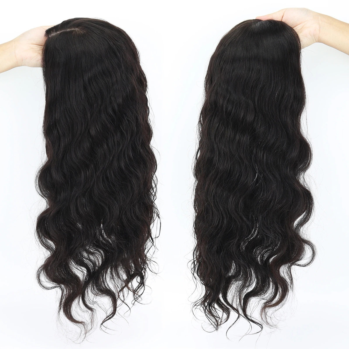 Topper cheveux naturels longs ondulés face et dos ondes | Dream Shop