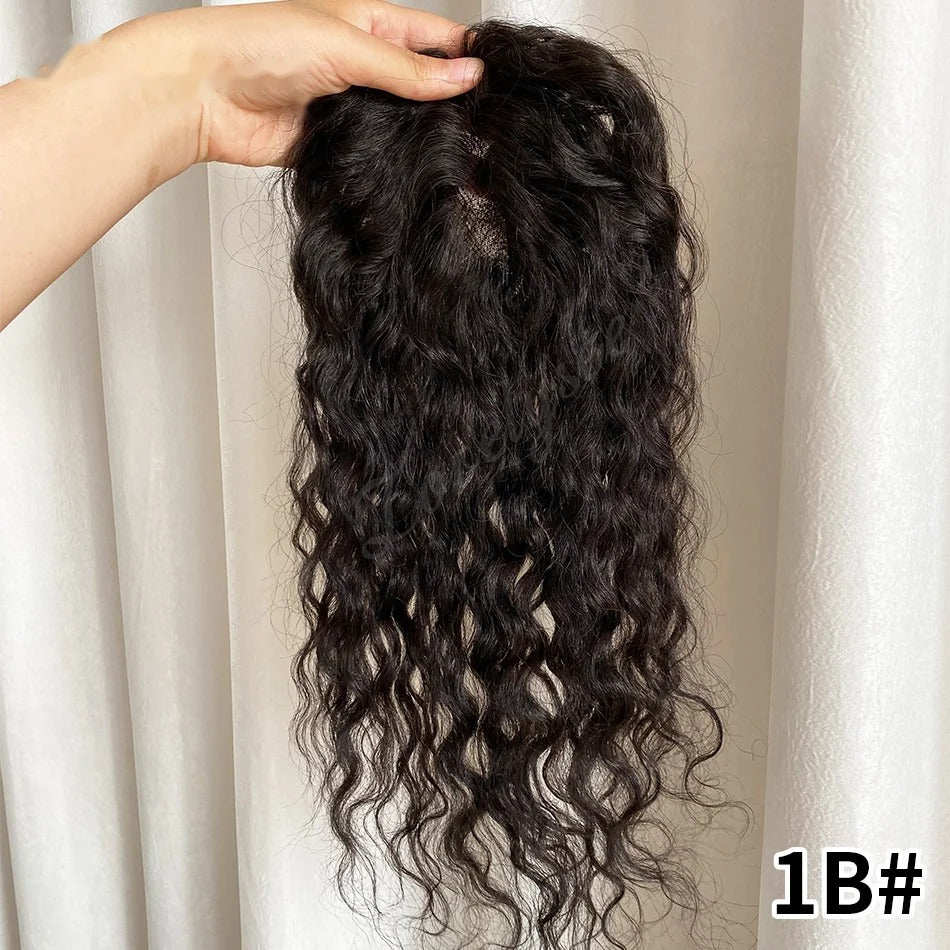 Wavy human hair topper natural black colour | Dream Shop