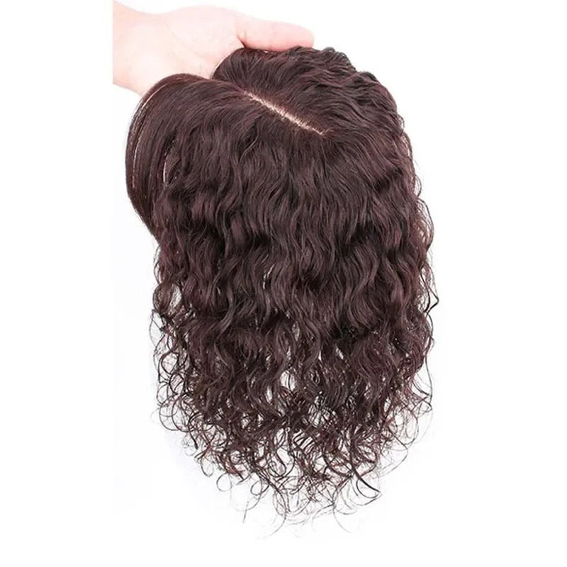 Topper cheveux naturels bouclés bouclé châtain | Dream Shop