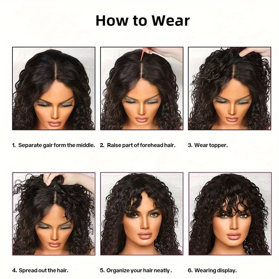 Afro curly human hair topper how to wear it | Dream Shop