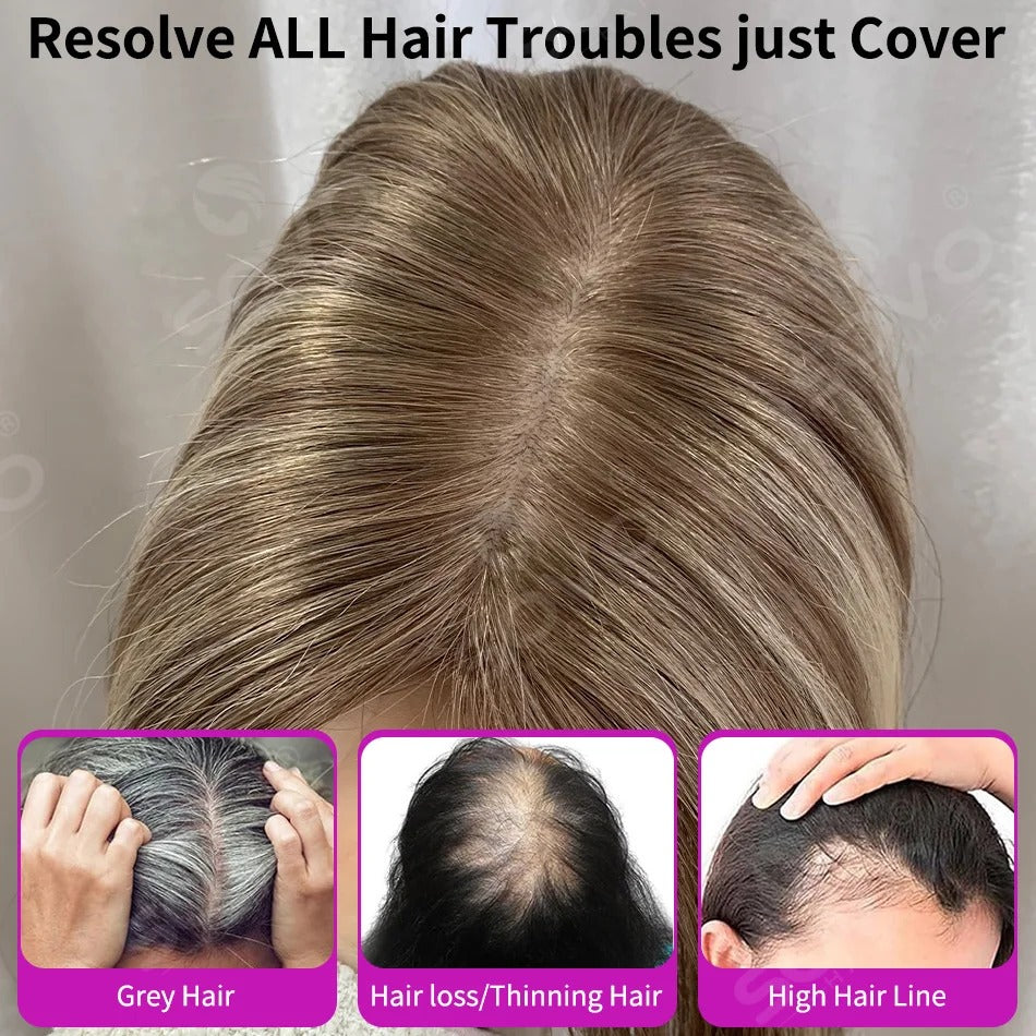 Topper mèches cheveux naturels couvrance des zones clairsemées | Dream Shop