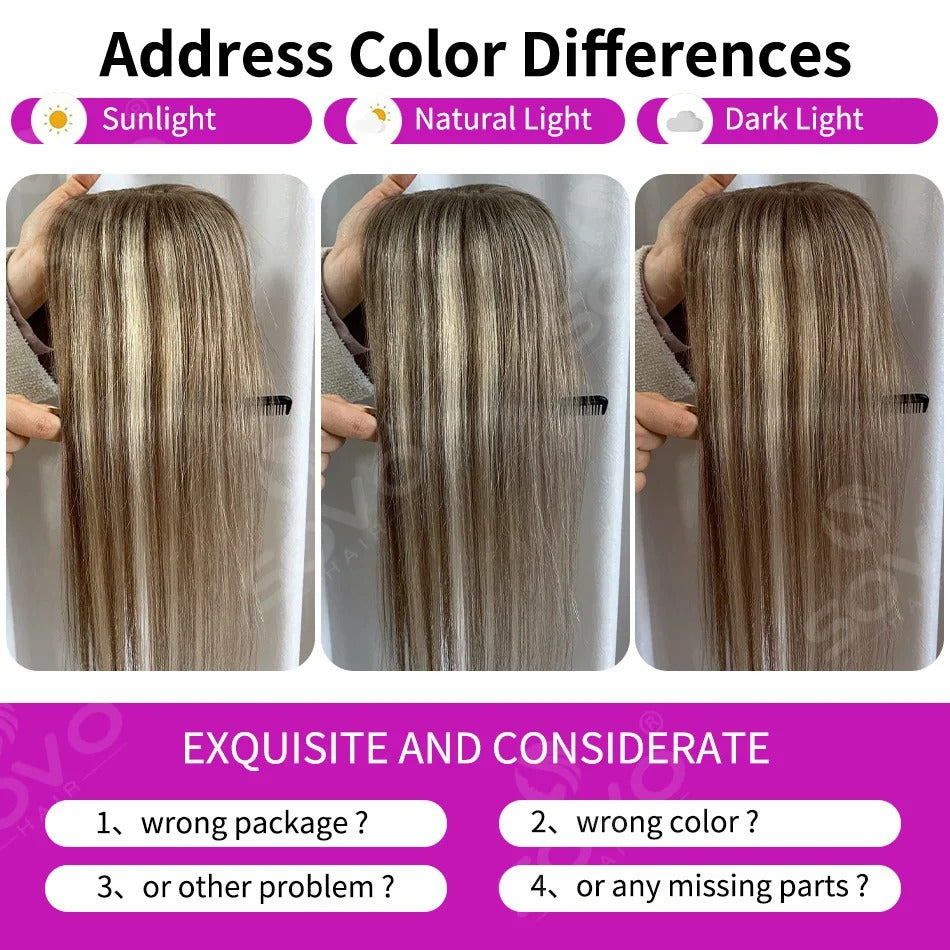 Topper mèches cheveux naturels différences de lumière | Dream Shop