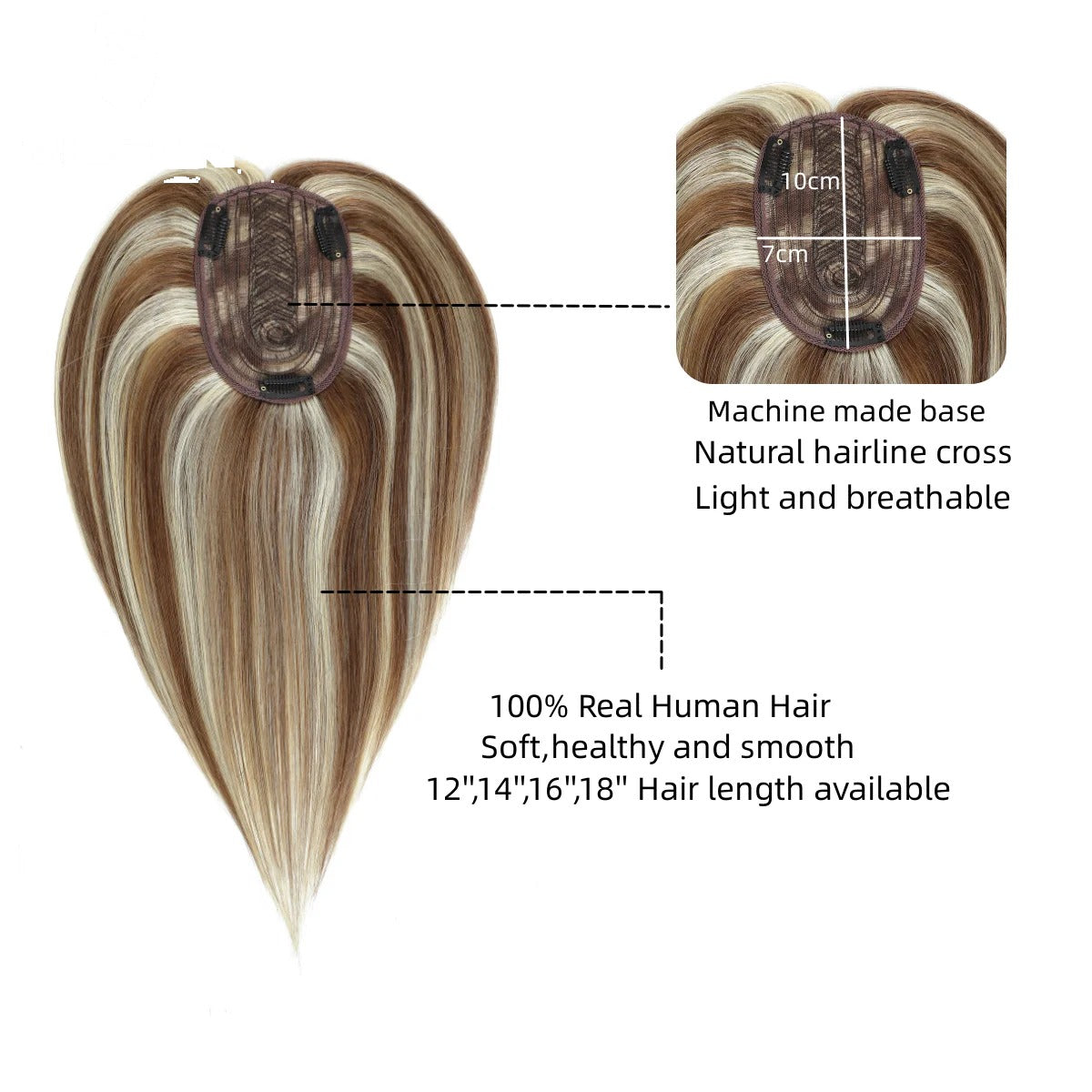 Topper mechas a contraste estructura de la base y largos disponibles | Dream Shop