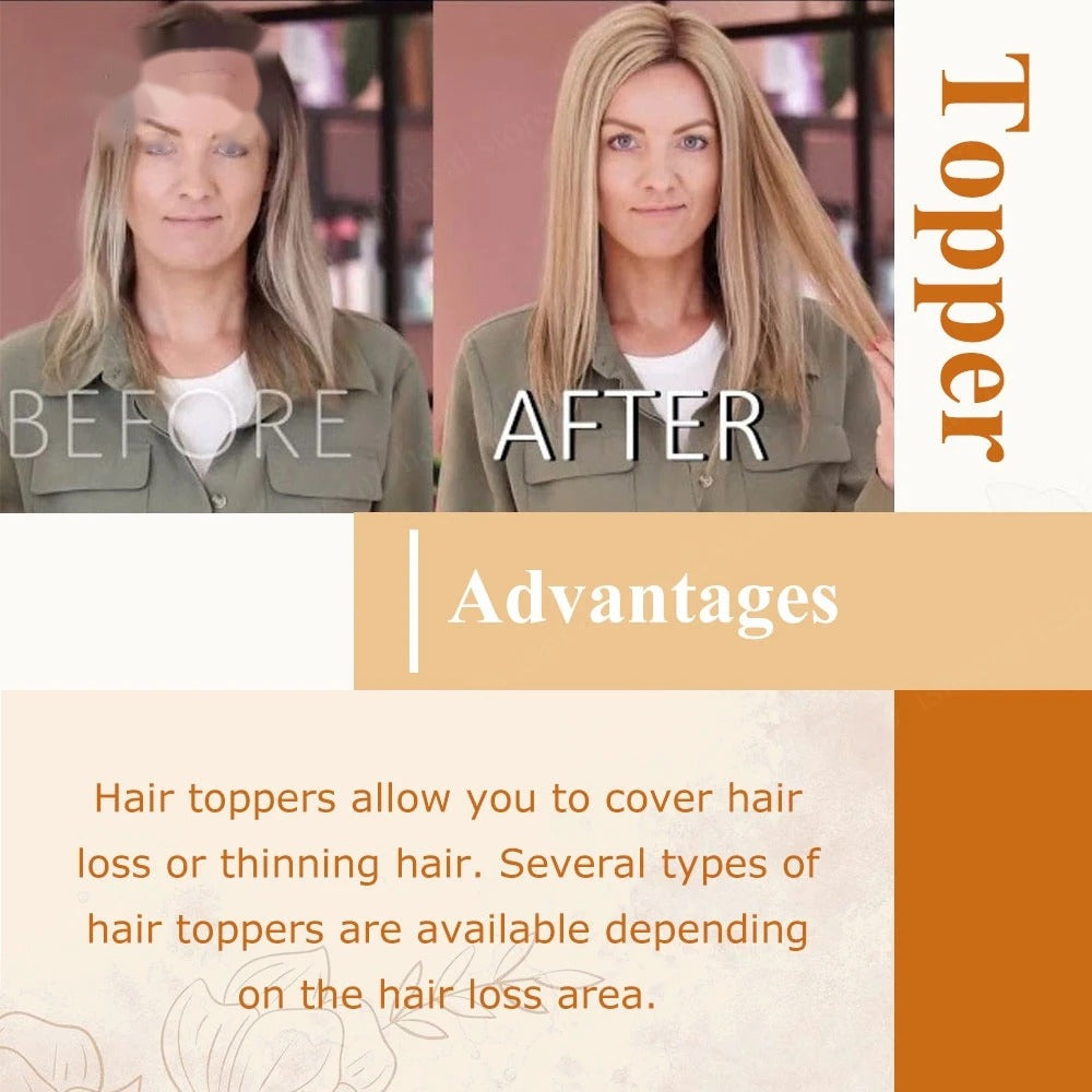 Topper avec frange cheveux naturels avant et après | Dream Shop