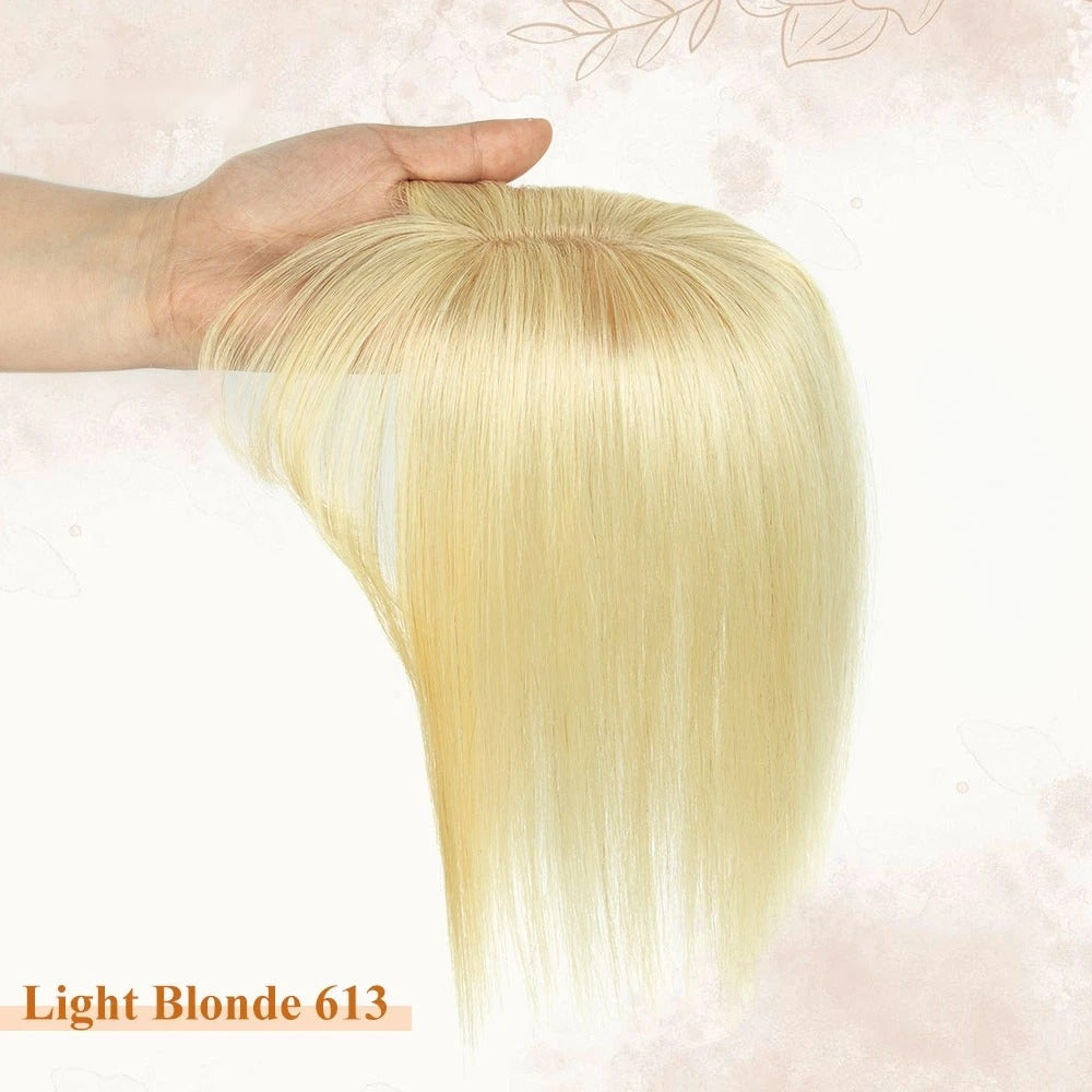 Topper avec frange cheveux naturels blond clair 613 | Dream Shop
