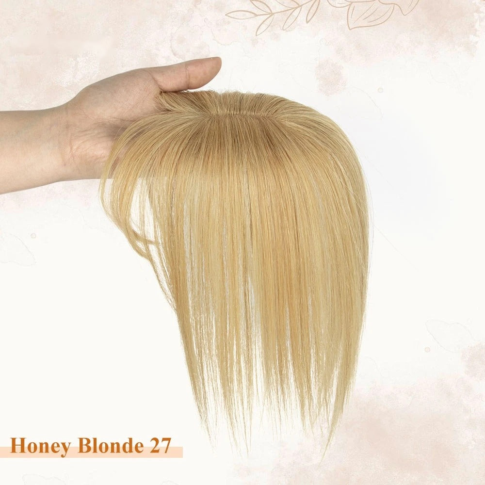 Topper avec frange cheveux naturels blond miel 27 | Dream Shop