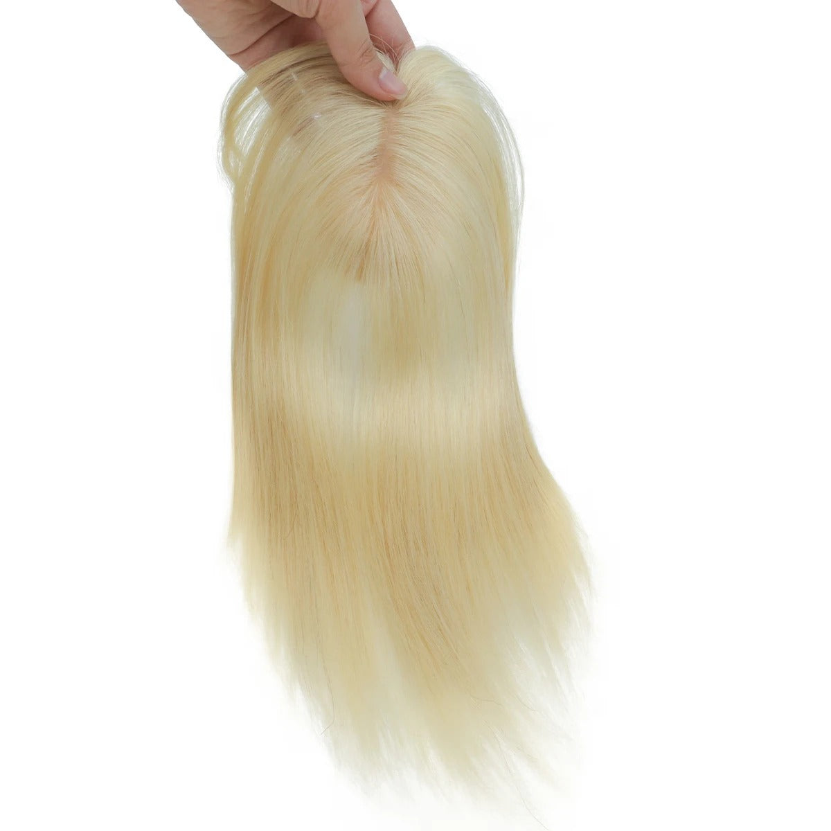 Topper avec frange cheveux naturels blond clair long | Dream Shop