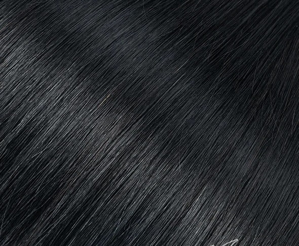 Topper avec frange cheveux naturels couleur noir de jais | Dream Shop