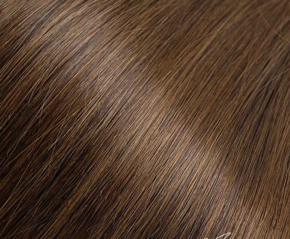 Topper avec frange cheveux naturels couleur châtain moyen | Dream Shop