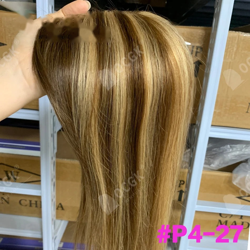 Topper flequillo mesh color P4-27 Castaño mechas miel | Dream Shop