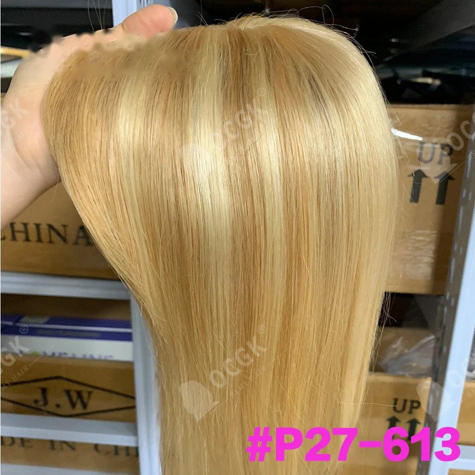 Topper flequillo mesh color P27-613 Rubio miel con mechas | Dream Shop